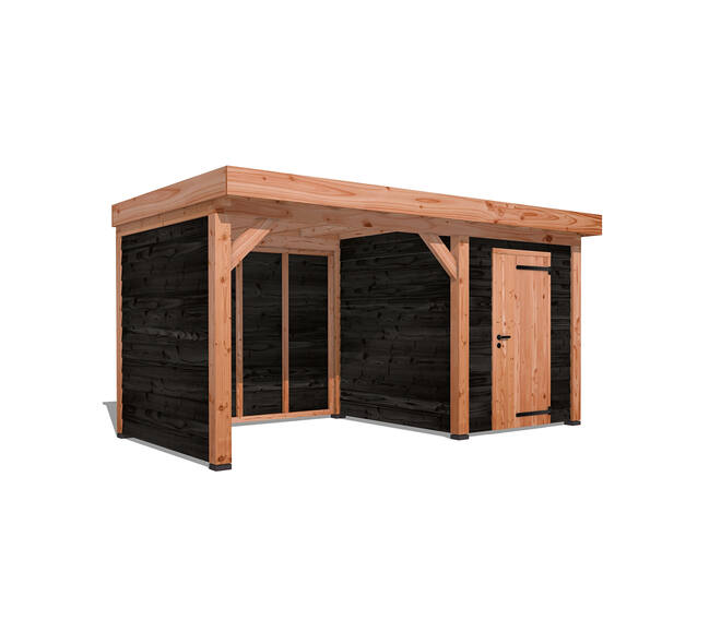 Douglas Overkapping Klassiek 3x5m. | Type 22 met schuur 01